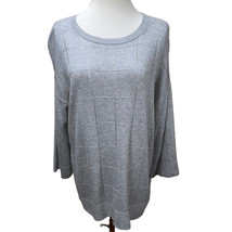 New Lafayette 148 NY Gray Lightweight Wool Blend Long Sweater Oversized ... - $49.99