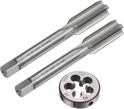 Uxcell 3Pcs Tap And Die Set, 1/2-28 Unef Thread Tap &amp; Round Die, Tapping - £30.54 GBP