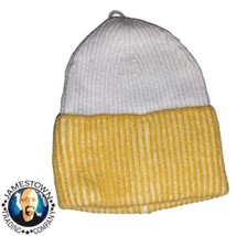 NOBO No Boundaries OSFM knit Hat Beanie White Yellow Winter Gear One Size - £4.68 GBP