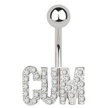 Surgical Steel Full Gem Belly Button Ring Letter Sexy Crystal Ombligo Rings Nave - £9.28 GBP