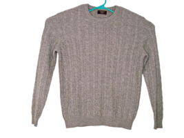 Tasso Elba Cashmere Club Luxury Mens Med Brown Pullover Crew Neck Sweater Flaws - £18.07 GBP