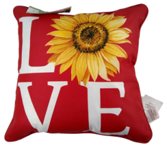 Sunflower Love Outdoor Pillow Mainstays Flower Indoor Doublesided Detail... - $25.00