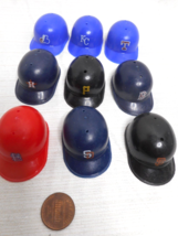 9 MLB Mini Helmets Baseball Retro 1980 Logo Laich Gumball Vending Plasti... - $14.69