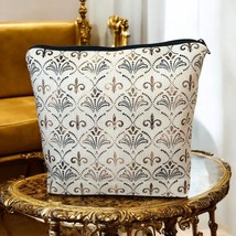 Elegant Fleur-de-lis Makeup Bag - Perfect for Mardi Gras and Everyday Use - $9.90