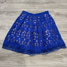 Eva Franco Anthropologie Womens Sz 8 Blue Skirt Lace Fully Lined Tags Attached - £25.31 GBP