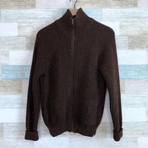 LL Bean Vintage British Wool Sweater Jacket Brown Made In England Womens... - $84.14
