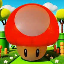 Super Mario Mushroom Light Official Nintendo Lights Up Red And Makes Sound - $291.13 MXN