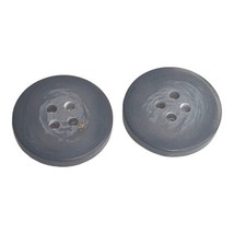 Lot 2 Big Buttons Vintage Gray Textured Back 22 mm 4 Hole Flat - $4.95