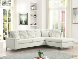 Erith Modern Beige Velvet Sectional Sofa - $1,050.00