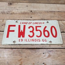 1966 FW 3560 Illinois Vehicle License Plate Land Of Lincoln Embossed Expired - $16.78