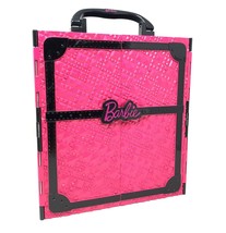 2011 Barbie Fashionista Closet Carrying Case Pink &amp; Black Hard Plastic M... - $18.78