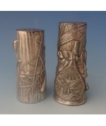 Pairpoint Silverplate Salt &amp; Pepper Shakers 2pc Japanesque Design (#0227) - $5,255.21 MXN