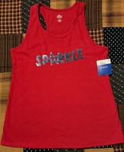 &quot;Celebrate&quot; Brand ~ SPARKLE ~ Red Cotton Tank Top ~ Girl&#39;s Size Large (1... - £17.57 GBP