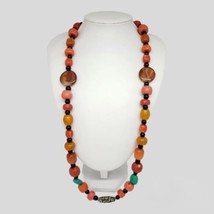 VTG African Trade Bead Phenolic Resin Necklace Faturan Fx Amber Agate Dzi Beads - £93.68 GBP