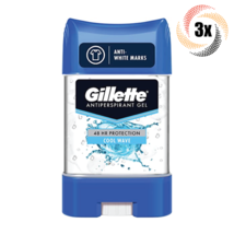 3x Sticks Gillette Cool Wave Antiperspirant Gel Deodorant | 70ml 48 Protection - £15.89 GBP
