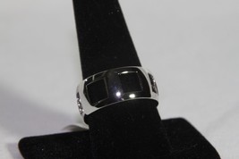 Ring (new) SILVER WIDE BAND SQUARE CUT OUTS - SIZE 10 - PARK LANE - £11.70 GBP