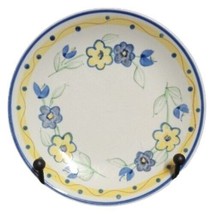 Gibsons Designs CONFETTI FLORAS Dinner Plate 9 1/8" D Blue Yellow Flowers Dots - $13.86