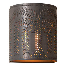 Irvins Country Tinware Willow Wall Sconce Light in Kettle Black Finish 7.75 Inch - £53.00 GBP