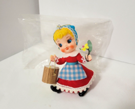 Vintage Jack’s Jill Flocked Pixie Face Blow Mold Ornament Nursery Rhyme - £27.53 GBP