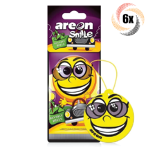 6x Packs AREON Smile Funny Car Emoji Hanging Air Freshener | Beverly Hills Scent - £8.89 GBP