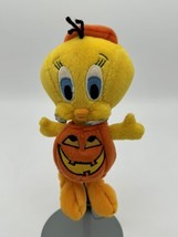 Vintage 1998 Tweety Pumpkin Halloween Bean Bag Plush Warner Bros Tunes o... - $7.70