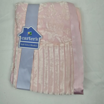 Carter&#39;s Pink Embossed Crushed Velvet Velour Satin Blanket Baby Girl Stripe - $69.29