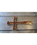 Wood Inlay Wall Cross 8.75 x 5.25 inches - £10.73 GBP