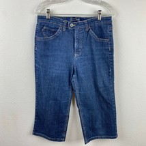 Gloria Vanderbilt Perfect Fit Capri Jeans Dark Wash High Rise Back Pocke... - $18.76