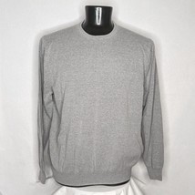 Basic Editions Sweater Men&#39;s XL Gray Crewneck Knit Pullover Casual Light... - $14.25