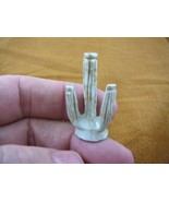 (Y-CAC-16) gary red CACTUS Saguaro figurine Plant SOAPSTONE PERU CACTI C... - €7,54 EUR