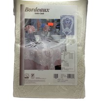 Bordeaux Tablecloth Ecru Beige Off-white Lace 60&quot; x 108&quot; Oblong - £31.25 GBP