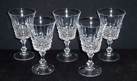 5 Crystal TUILLERIES-VILLANDRY Crystal D´Arques 4 Oz Wine Bar Glasses~5 1/4 Tall - £17.68 GBP