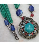 Vintage tiny seed beads turquoise color Lapis Tribal Afghan jewelry neck... - €23,68 EUR