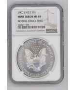 2000 Silver Eagle NGC Ms 69 Ungebraucht Fehler 69 - $369.71 CAD