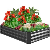 Raised Garden Bed Outdoor Metal Vegetables Flowers Herbs 6x3x1ft Backyar... - $86.54
