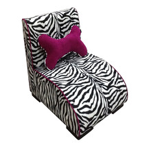 Ore Furniture HB4297 22.75 in. Zebra Lounge Upholstered Pet Furniture - £133.04 GBP