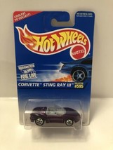 Hot Wheels Purple Corvette sting Ray 111 Collector #595 Vintage 1995 T41 - £7.79 GBP