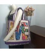 BRIGHTON Groove II BAG Tote LOVE Canvas Colorful Zip Pocket LARGE RETRO  - €61,96 EUR