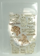 Hero Arts Stamp Set - Playful Animals CL155 Owl Monkey Hippo Giraffe Elephant - £5.38 GBP