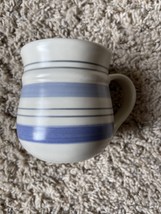 Vintage Pfaltzgraff Rio Coffee Tea Mug Blue White Stripes Stoneware Mexico - £8.41 GBP