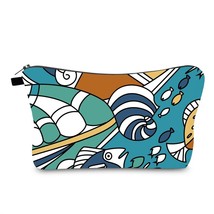 Fish printing Waterproof Cosmetic Bag Pouches for Girl gift cute makeup bag for  - £6.64 GBP