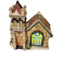 Lighted Church Christmas Village Stained Glass Home Accents Wish and Wonder - £22.15 GBP