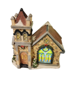 Lighted Church Christmas Village Stained Glass Home Accents Wish and Wonder - £11.66 GBP