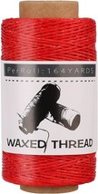 Waxed Thread 150m 164Yards Red Leather Waxed Thread Leather Sewing Thread Hand S - £15.66 GBP