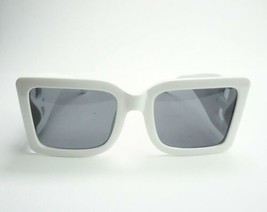 Exaggerated Geometric B oversized Sunglasses white large frame thick 55[... - £25.65 GBP