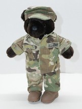 VTG 1989 10&quot; Bear Forces of America US Army Plush Stuffed Animal Green Camo - £7.14 GBP