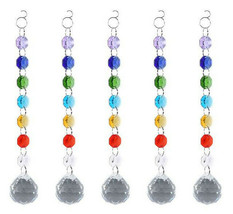 5Pcs/Lot Crystal Bead Faceted Ball Christmas Tree Hanging Home Decor 30x195mm(H) - £14.17 GBP
