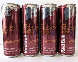 Lot 4 Red Bull The Peach Edition Peach Nectarine 12 oz Discontinued Ener... - $44.90