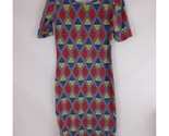 LuLaRoe Julia Gray Pencil Dress With Colorful Triangles Designs Size XS - $10.66
