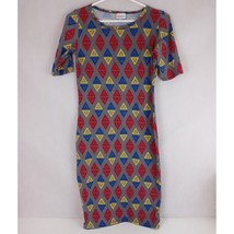 LuLaRoe Julia Gray Pencil Dress With Colorful Triangles Designs Size XS - £8.38 GBP